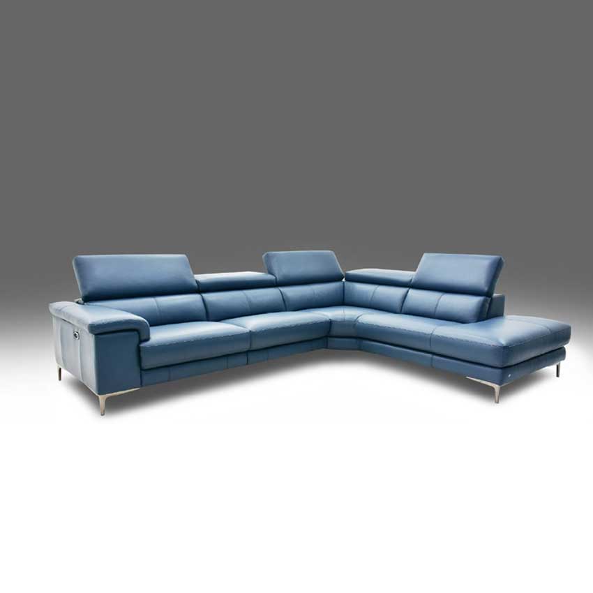 Relax Studio 11268 2 Piece Leather, Apartment Size Leather Reclining Sectional Sofa