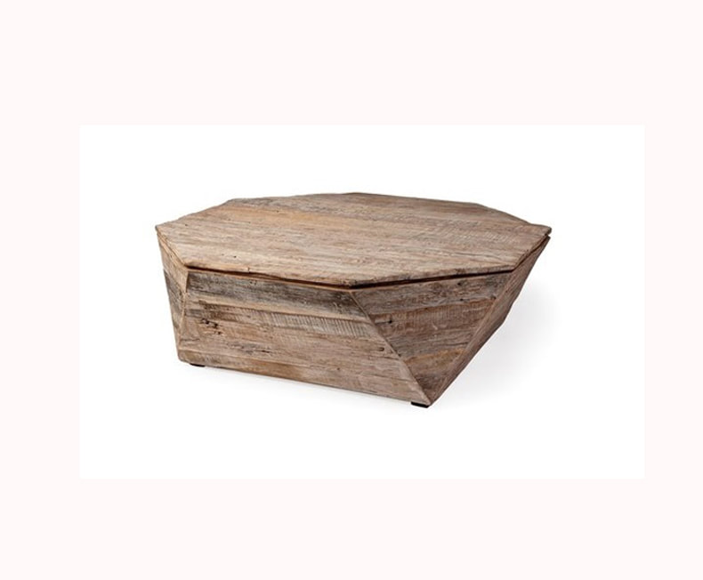 Stowe I Octagon Solid Wood Coffee Table, Octagon Coffee Table Wood